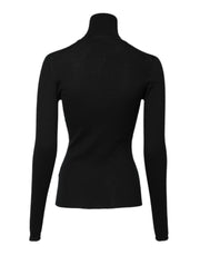 Dolce & Gabbana Black Cashmere Turtleneck Knitted Blouse Top