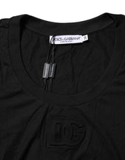Dolce & Gabbana Black Cotton Short Sleeves Round Neck T-shirt