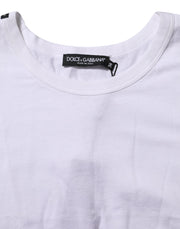 Dolce & Gabbana White Cotton Short Sleeves Cropped T-shirt