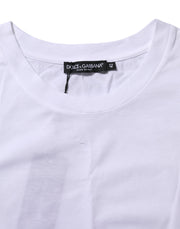 Dolce & Gabbana White Cotton Round Neck Short Sleeves T-shirt