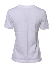 Dolce & Gabbana White Cotton Round Neck Short Sleeves T-shirt