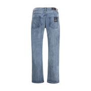 7FOR Blue Cotton Straight-Leg Jeans