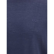 Dsquared² Blue Fleece Wool Turtleneck