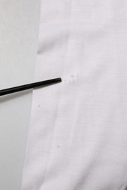 Dolce & Gabbana White Cashmere Logo V-neck Pullover Sweater