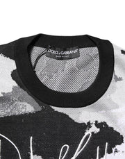 Dolce & Gabbana Multicolor Silk Camouflage Pullover Sweater