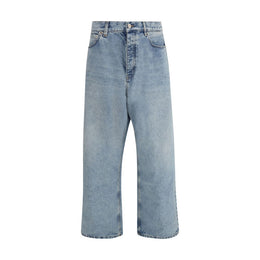 Balenciaga Light Blue Cotton Relaxed Fit Jeans