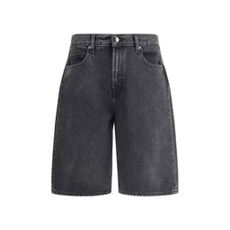 7FOR Black Cotton Bermuda Shorts
