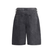 7FOR Black Cotton Bermuda Shorts