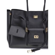 Balenciaga Black Calf Leather Bos Taurus Shoulder Bag