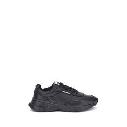 Dsquared² Black Calf Leather Bos Taurus Athletic Sneakers