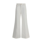 Chloé White Cotton Flared Pants