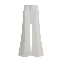 Chloé White Cotton Flared Pants