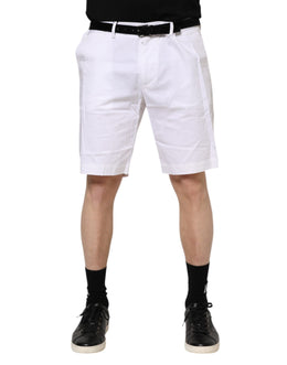 Dolce & Gabbana White Chinos Cotton Stretch Casual Shorts