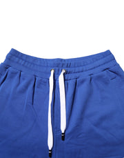 Dolce & Gabbana Blue Logo Cotton Bermuda Sweatshorts Shorts