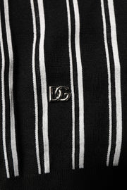 Dolce & Gabbana Black White Stripes Collared Polo T-shirt