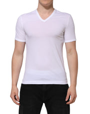 Dolce & Gabbana White Short Sleeves V-neck Underwear T-shirt