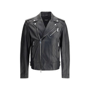 Dsquared² Black Calf Leather Bos Taurus Biker Jacket