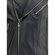 Dsquared² Black Calf Leather Bos Taurus Biker Jacket