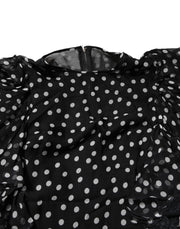Dolce & Gabbana Black White Lace Polka Dot Chiffon Dress