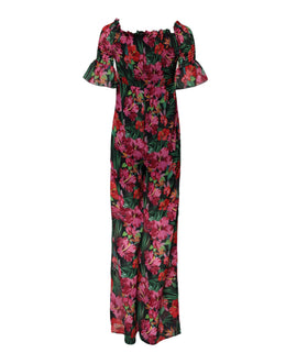 Patrizia Pepe Multicolor Floral Print Overall Jumpsuit Dress