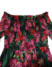 Patrizia Pepe Multicolor Floral Print Overall Jumpsuit Dress