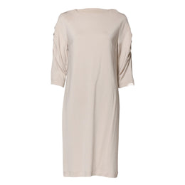 Roberto Cavalli Ivory Viscose Sheath Knee Length Dress