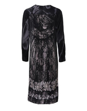 Roberto Cavalli Black Floral Viscose Sheath Midi Dress
