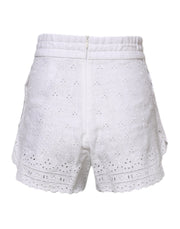 Dolce & Gabbana White Linen High Waisted Hot Pants Shorts