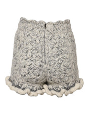 Dolce & Gabbana Metallic Bouclé Knit Cashmere Ruffled Shorts