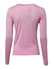 Dolce & Gabbana Pink Floral Detailing Cardigan Sweater