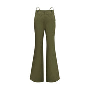 R13 Green Cotton Flared Pants