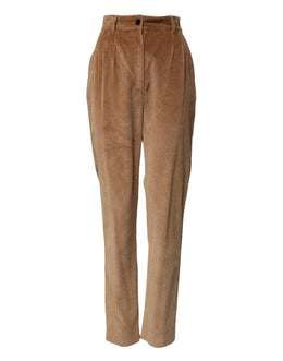 Dolce & Gabbana Brown Cotton Corduroy Tapered Pants