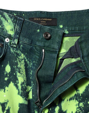 Dolce & Gabbana Green Color Splash High Waist Denim Jeans