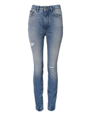 Dolce & Gabbana Blue Washed Skinny High Waist Denim Jeans
