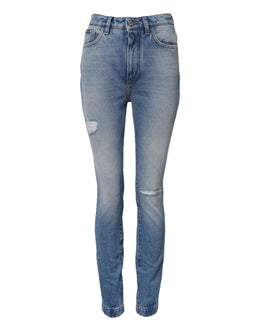 Dolce & Gabbana Blue Washed Skinny High Waist Denim Jeans