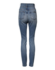 Dolce & Gabbana Blue Washed Skinny High Waist Denim Jeans