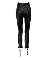 Dolce & Gabbana Black Lace Details High Waist Skinny Pants