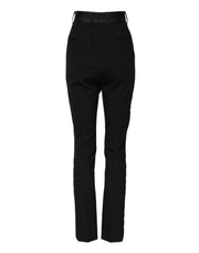 Dolce & Gabbana Black Wool High Waist Skinny Pants