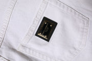 Dolce & Gabbana White Cotton High Waist Straight Denim Jeans