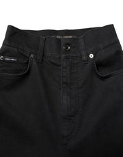 Dolce & Gabbana Black Cotton High Waist Skinny Denim Jeans