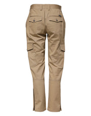 Dolce & Gabbana Beige Mid Waist Cargo Tapered Pants
