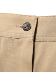 Dolce & Gabbana Beige Mid Waist Cargo Tapered Pants
