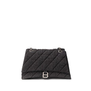 Balenciaga Black Fabric And Leather Shoulder Bag