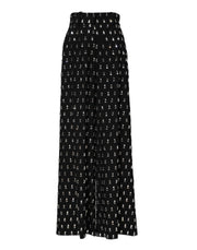 Dolce & Gabbana Black Crystal Embellished Wide Leg Pants