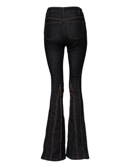 Dolce & Gabbana Black Cotton Mid Waist Bootcut Denim Jeans