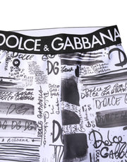 Dolce & Gabbana White Graphic HighWaist Skinny Leggings Pants