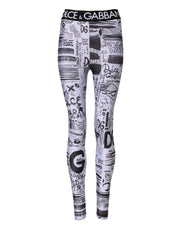 Dolce & Gabbana White Graphic HighWaist Skinny Leggings Pants