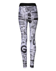 Dolce & Gabbana White Graphic HighWaist Skinny Leggings Pants