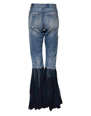 Dolce & Gabbana Blue Cotton High Waist Flared Denim Jeans