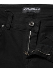 Dolce & Gabbana Black Cotton Skinny Mid Waist Denim Jeans